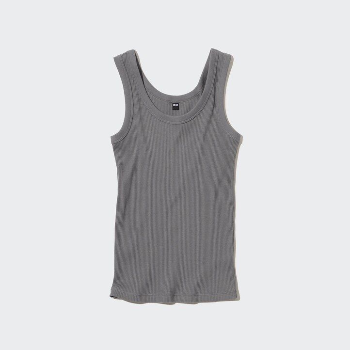 Orange Uniqlo Ribbed Tank Top | JHFRX-1658