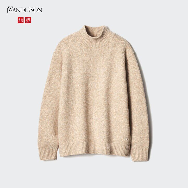Orange Uniqlo Souffle Yarn Mock Neck Jumper | WOCZI-8601