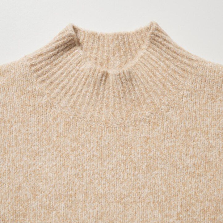 Orange Uniqlo Souffle Yarn Mock Neck Jumper | WOCZI-8601