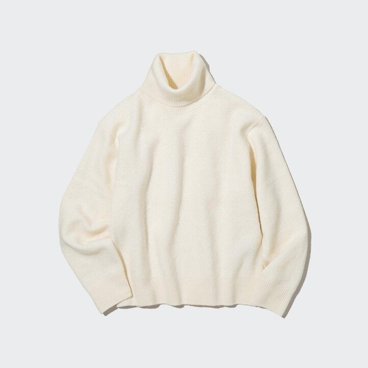 Pink Uniqlo 100pct Lambswool Turtleneck Jumper | EAKPV-4317