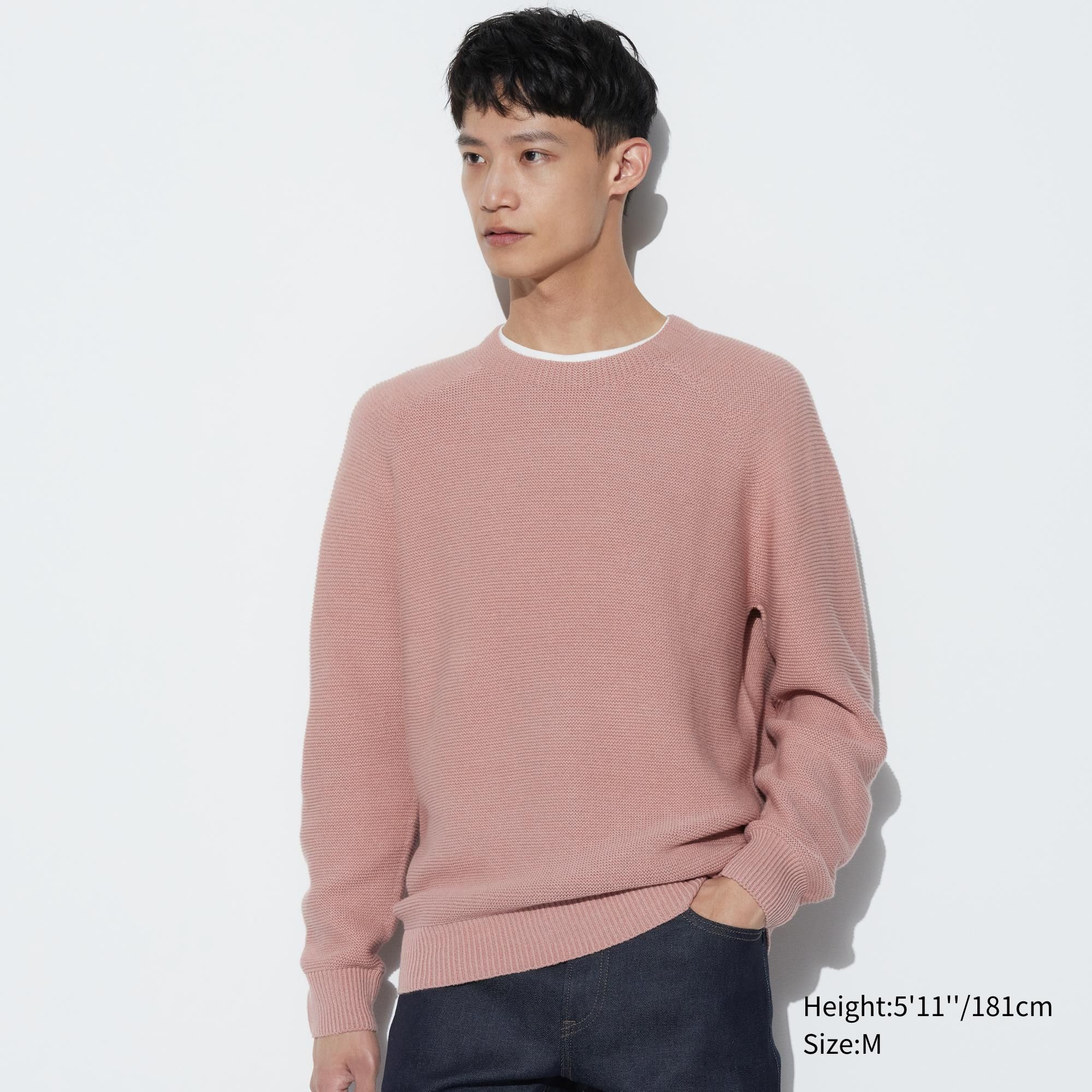 Pink Uniqlo 3d Knit Seamless Crew Neck Jumper | QKWNZ-8764