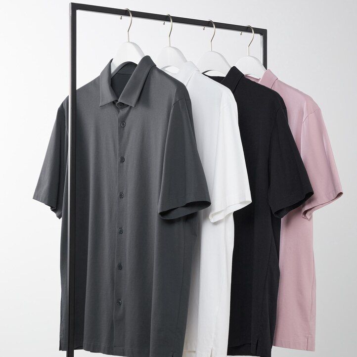 Pink Uniqlo Airism Polo Shirt Open Collar | OKEGN-5907