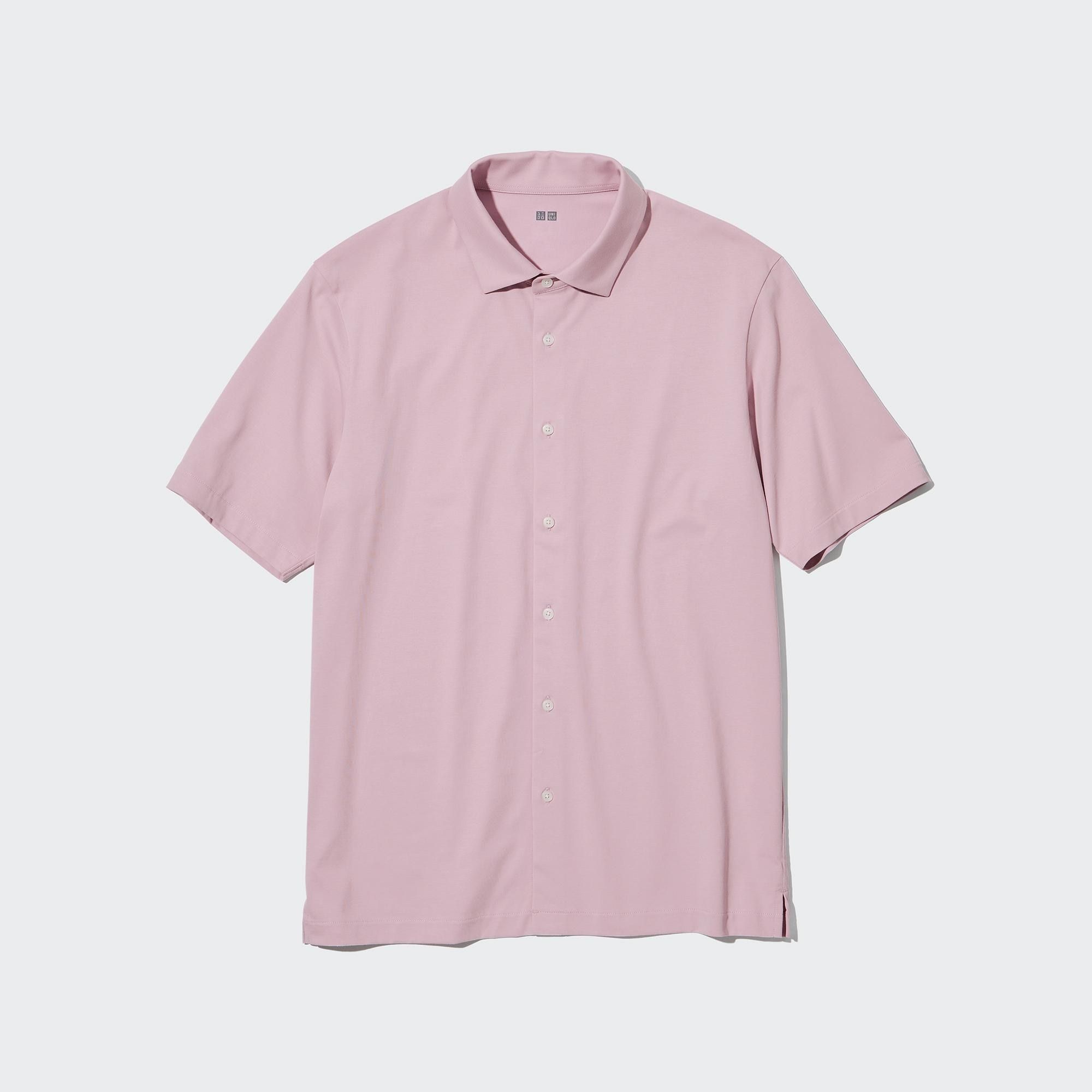 Pink Uniqlo Airism Polo Shirt Open Collar | OKEGN-5907