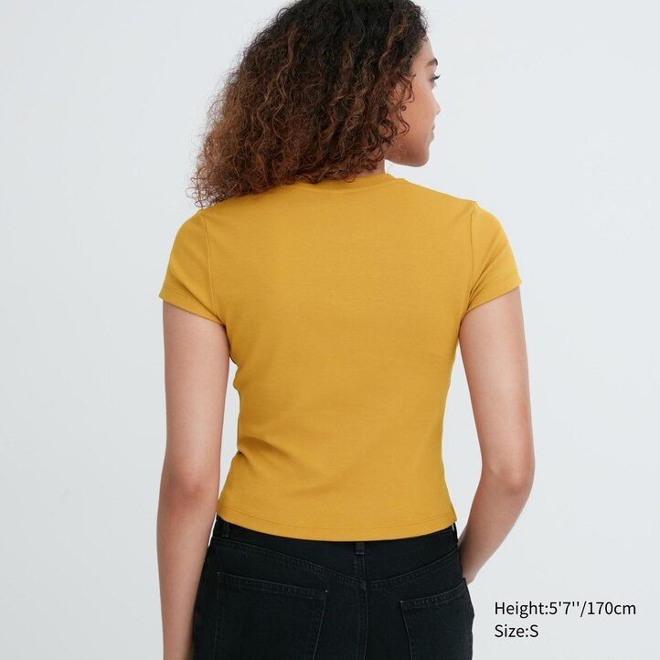 Pink Uniqlo Cropped Fit Short Sleeved T-Shirt | WIJPL-7592