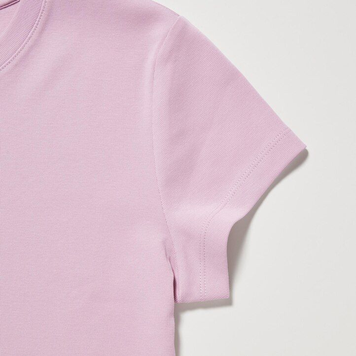 Pink Uniqlo Cropped Fit Short Sleeved T-Shirt | WIJPL-7592