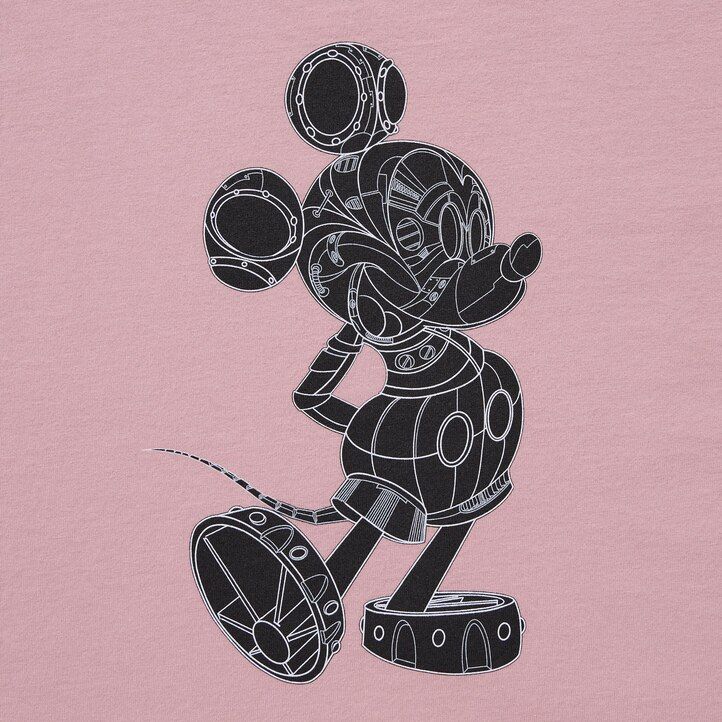 Pink Uniqlo Mickey Stands Ut Graphic T-Shirt | CARYE-3296