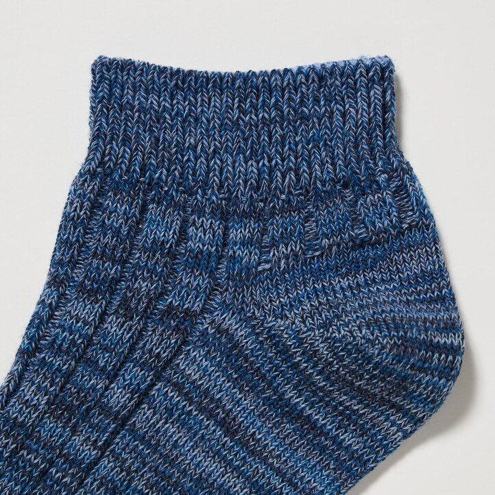 Pink Uniqlo Mixed Yarn Ribbed Short Socks Three Pairs | RJUWY-4791