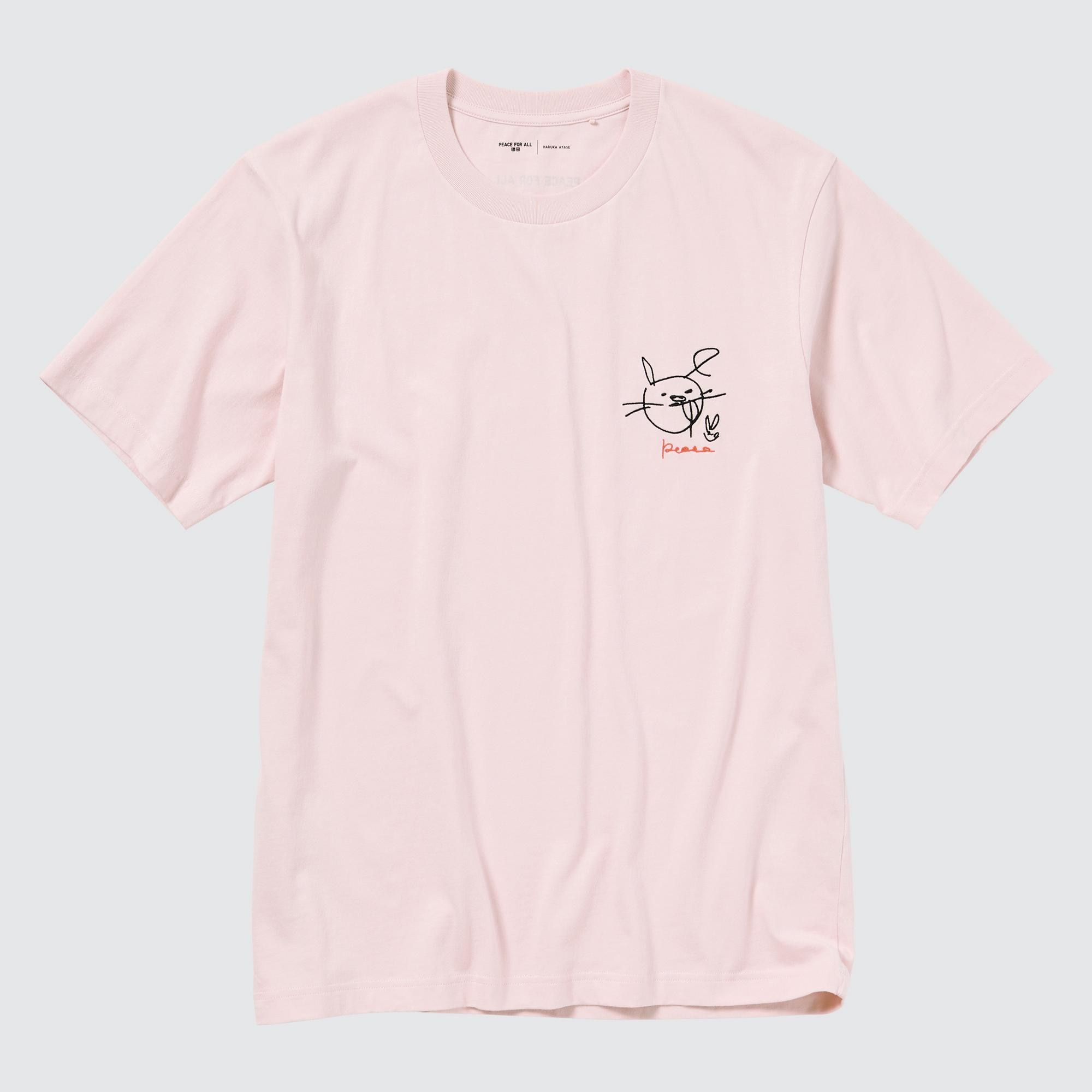 Pink Uniqlo Peace For All Graphic T-Shirt Haruka Ayase | IYTQK-2965