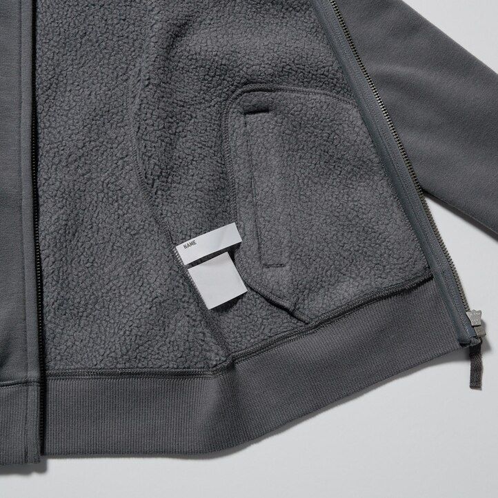 Pink Uniqlo Pile Lined Sweat Zipped Hoodie | ZAMVH-3280