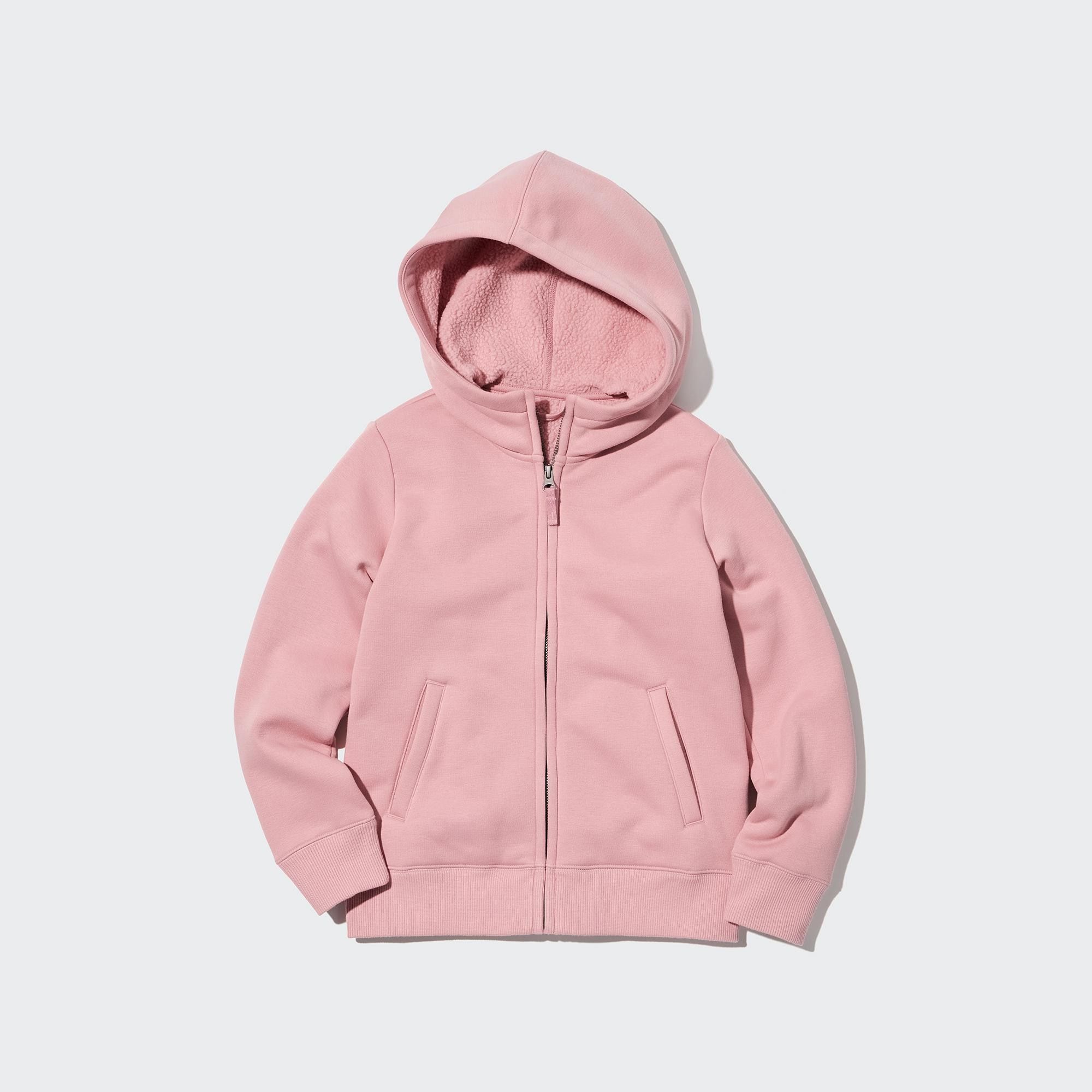 Pink Uniqlo Pile Lined Sweat Zipped Hoodie | ZAMVH-3280