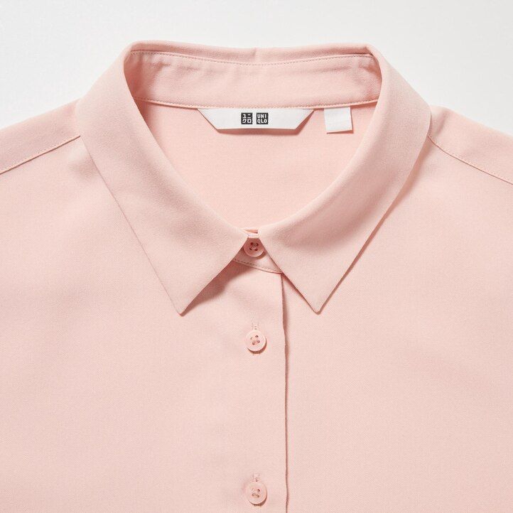Pink Uniqlo Rayon Long Sleeved Blouse | RTHAX-6214