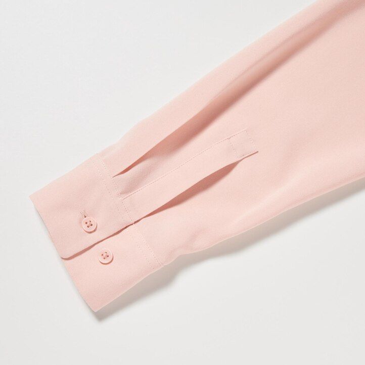 Pink Uniqlo Rayon Long Sleeved Blouse | RTHAX-6214