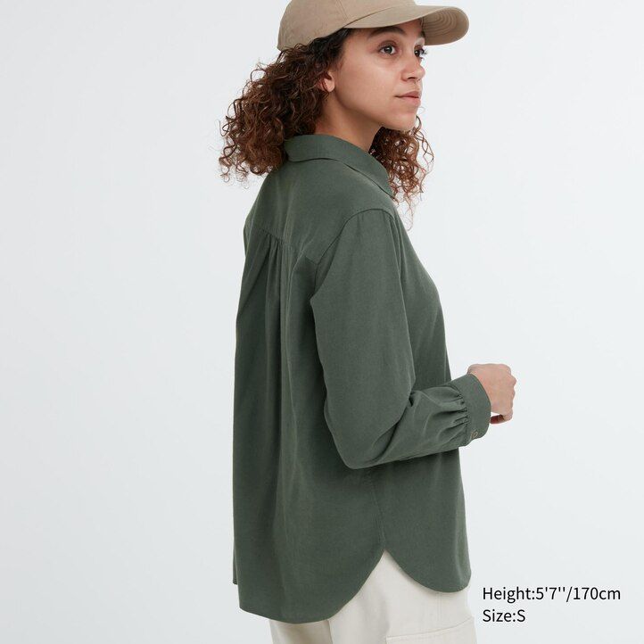 Pink Uniqlo Soft Brushed Long Sleeved Shirt | HQBJV-6741