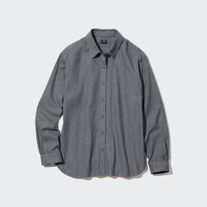 Pink Uniqlo Soft Brushed Long Sleeved Shirt | HQBJV-6741