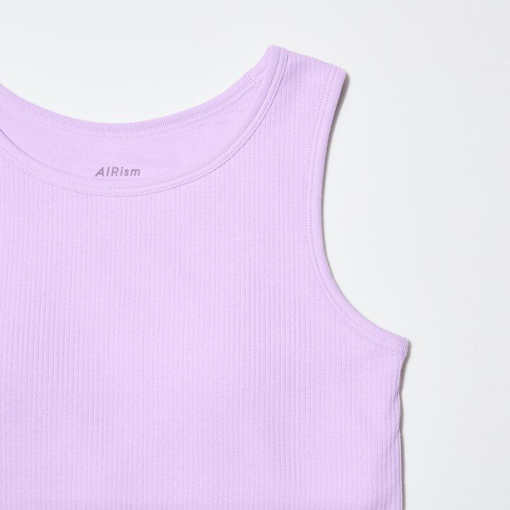 Purple Uniqlo Girls Airism Cotton Ribbed Sleeveless Bra Top | UQRCI-9128
