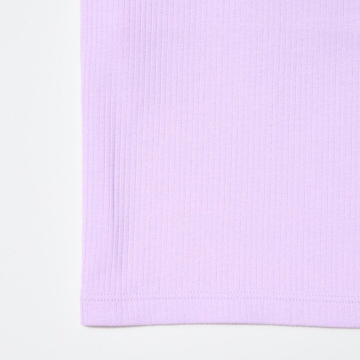 Purple Uniqlo Girls Airism Cotton Ribbed Sleeveless Bra Top | UQRCI-9128