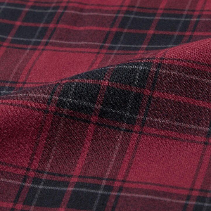 Red Uniqlo Flannel Easy Patterned Ankle Length Trousers | WPLRZ-0674