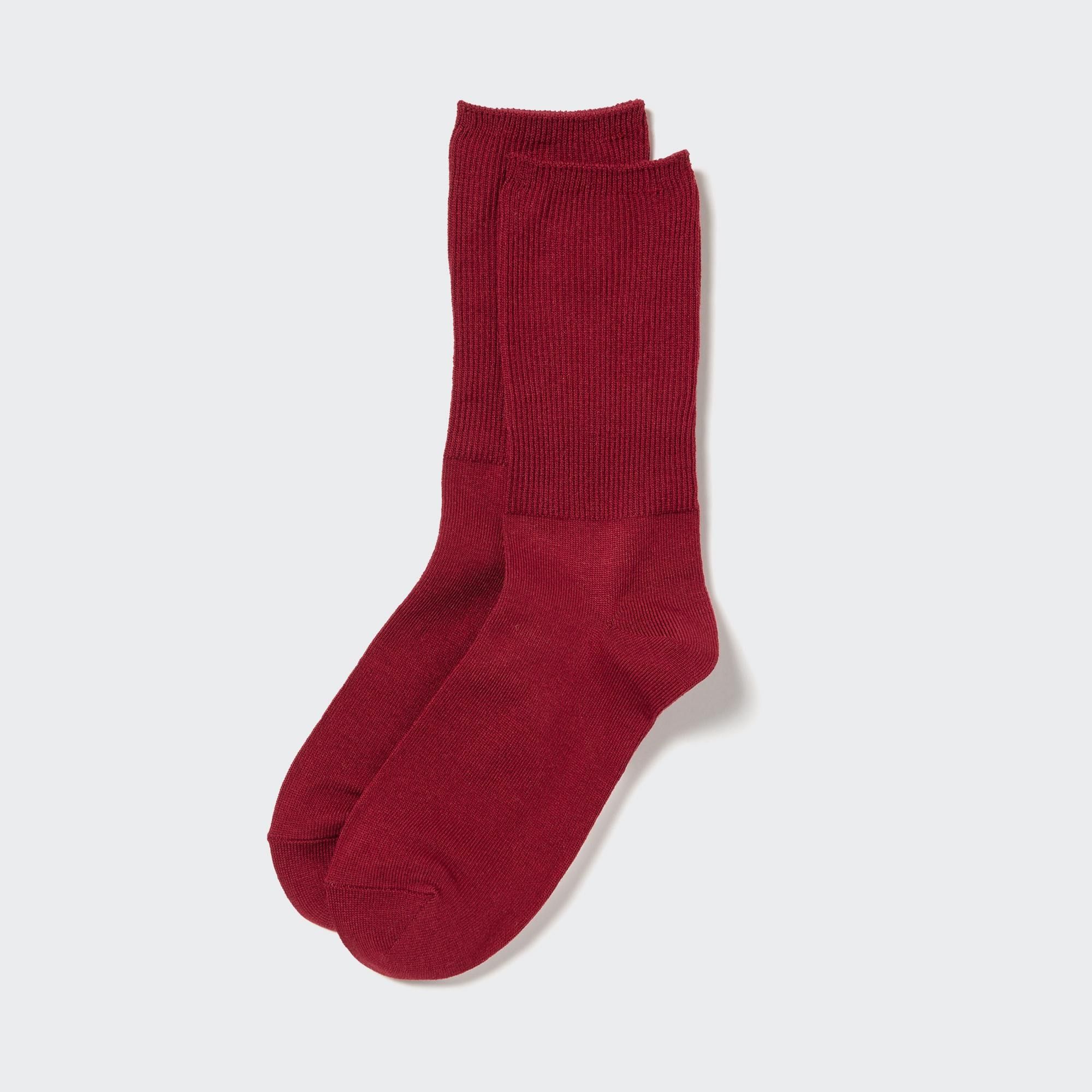 Red Uniqlo Heattech Two Way Thermal Socks | NTPFQ-3189