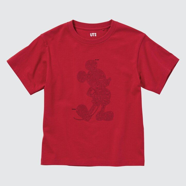 Red Uniqlo Mickey Stands Ut Graphic T-Shirt | VNPUX-0635