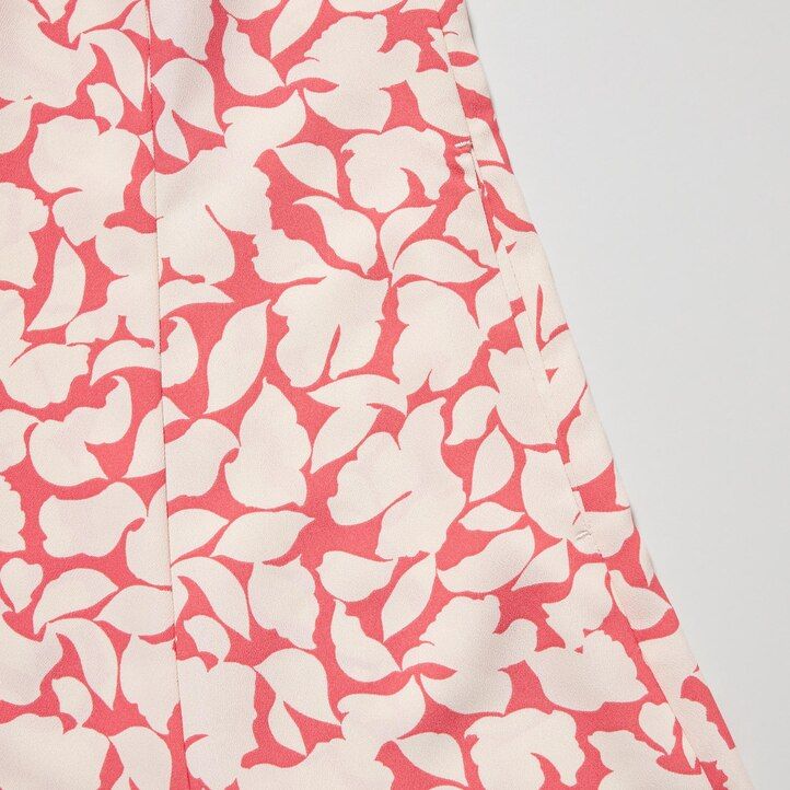 Red Uniqlo Printed V Neck Sleeveless Mini Dress | NPBCH-4960