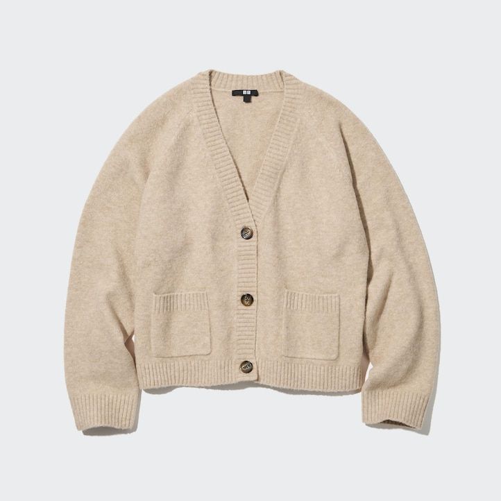 Red Uniqlo Souffle Yarn Short Cardigan | AGZRN-3719