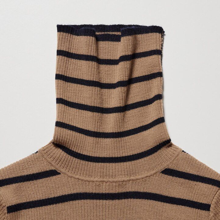 White Uniqlo 100pct Extra Fine Merino Ribbed Turtleneck Jumper | KITWA-6049