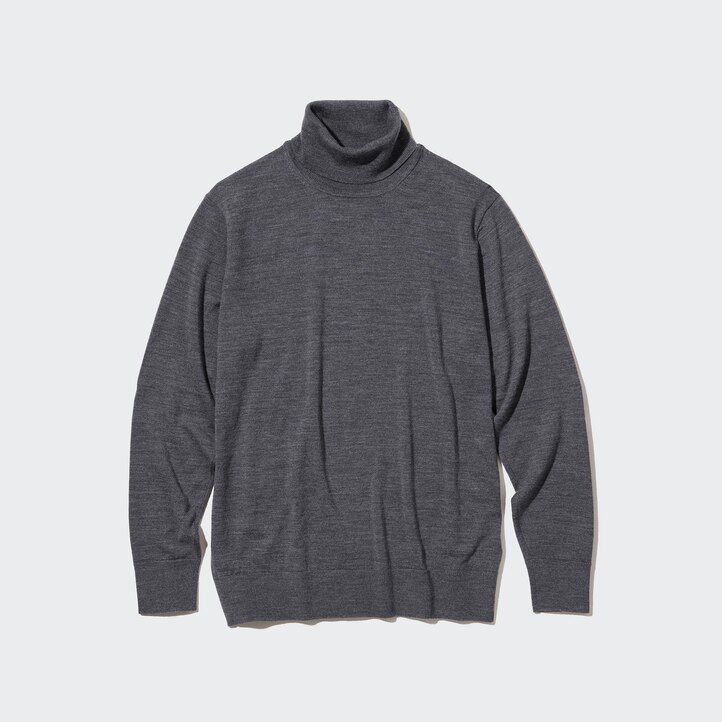 White Uniqlo 100pct Extra Fine Merino Turtleneck Jumper | STFKQ-0841