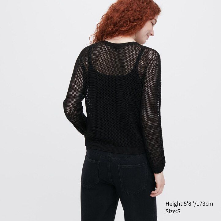 White Uniqlo 3d Knit Seamless Mesh Crew Neck Jumper | DONIV-9564