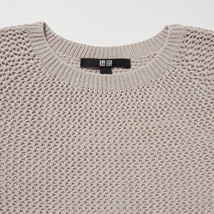 White Uniqlo 3d Knit Seamless Mesh Crew Neck Jumper | DONIV-9564