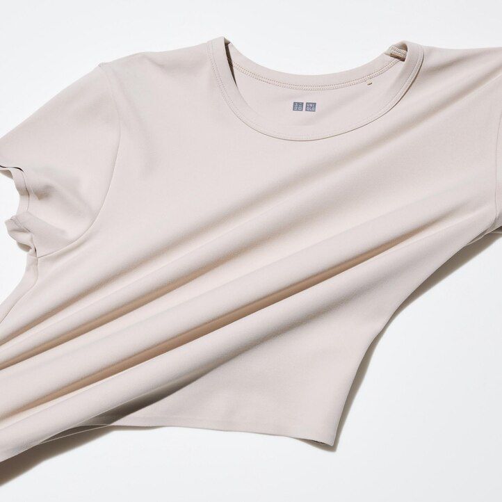 White Uniqlo Airism Ultra Soft Cropped T-Shirt | NYCXS-8206
