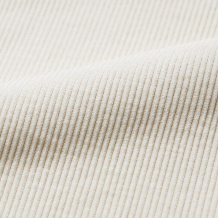 White Uniqlo Corduroy Pleated Wide Leg Trousers Long | GNRWV-1840