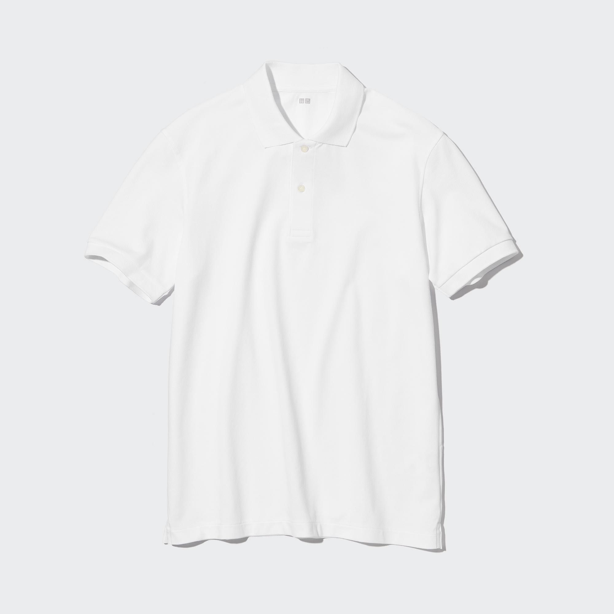White Uniqlo Dry Pique Polo Shirt | TZQDB-8153