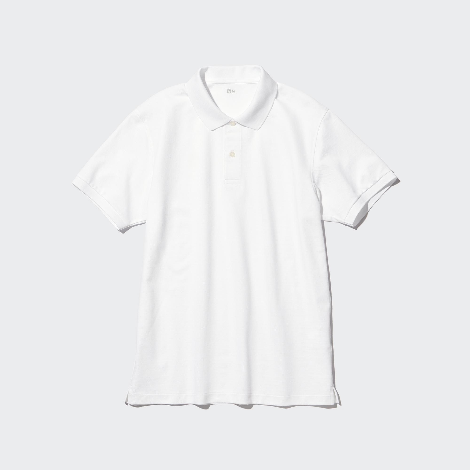 White Uniqlo Dry Pique Polo Shirt | VFOLX-3485