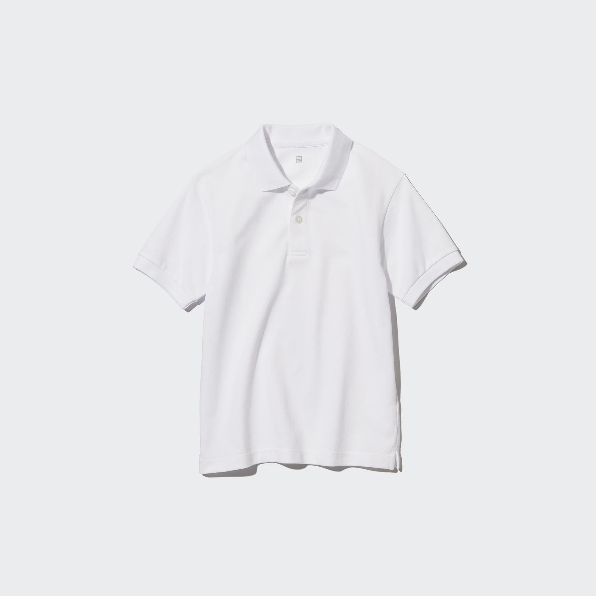 White Uniqlo Dry Pique Short Sleeved Polo Shirt | DSAPE-4516