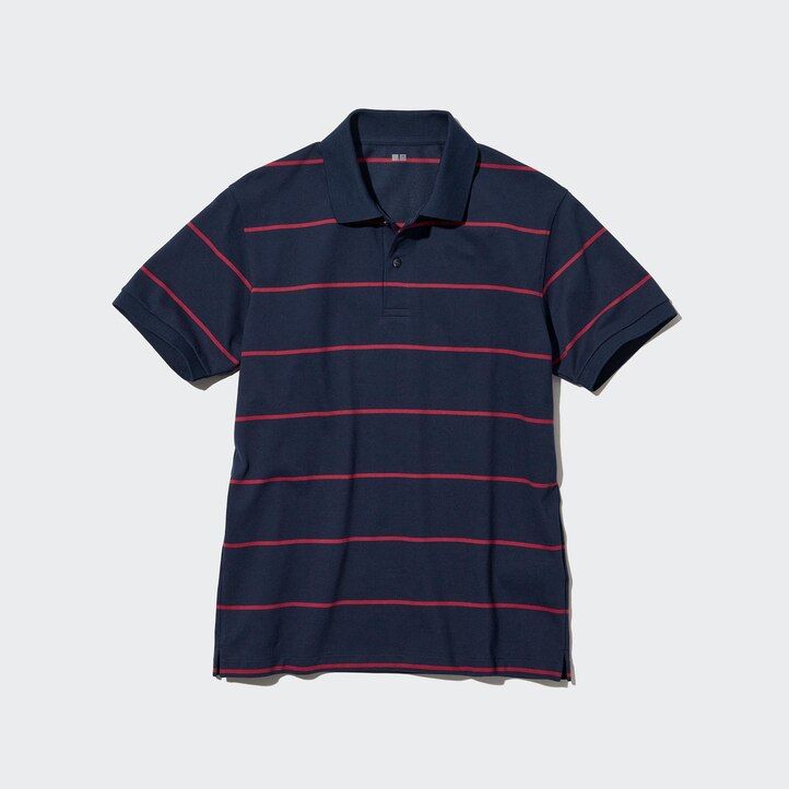 White Uniqlo Dry Pique Striped Polo Shirt | DGUNT-8692