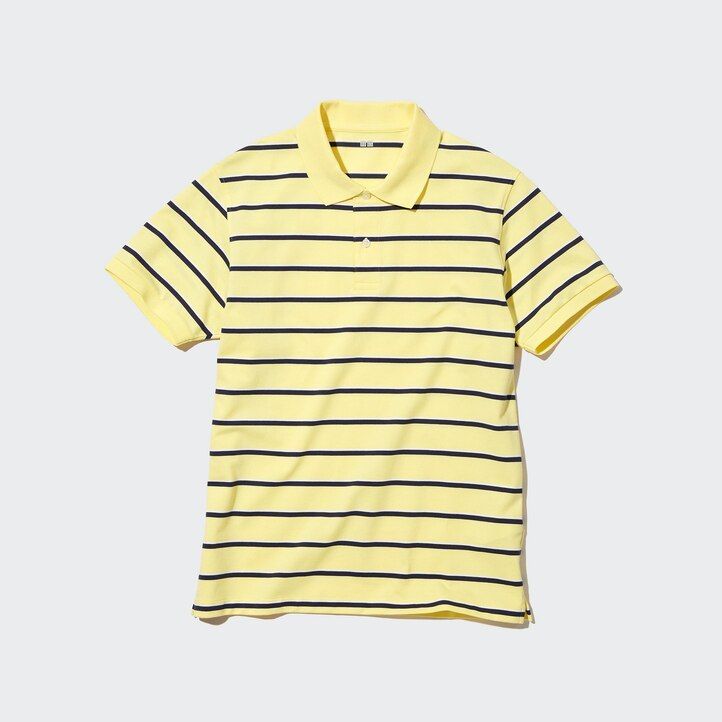 White Uniqlo Dry Pique Striped Polo Shirt | JAIBG-2051