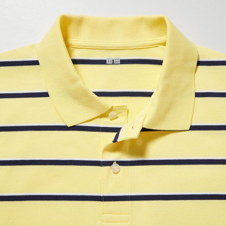White Uniqlo Dry Pique Striped Polo Shirt | JAIBG-2051