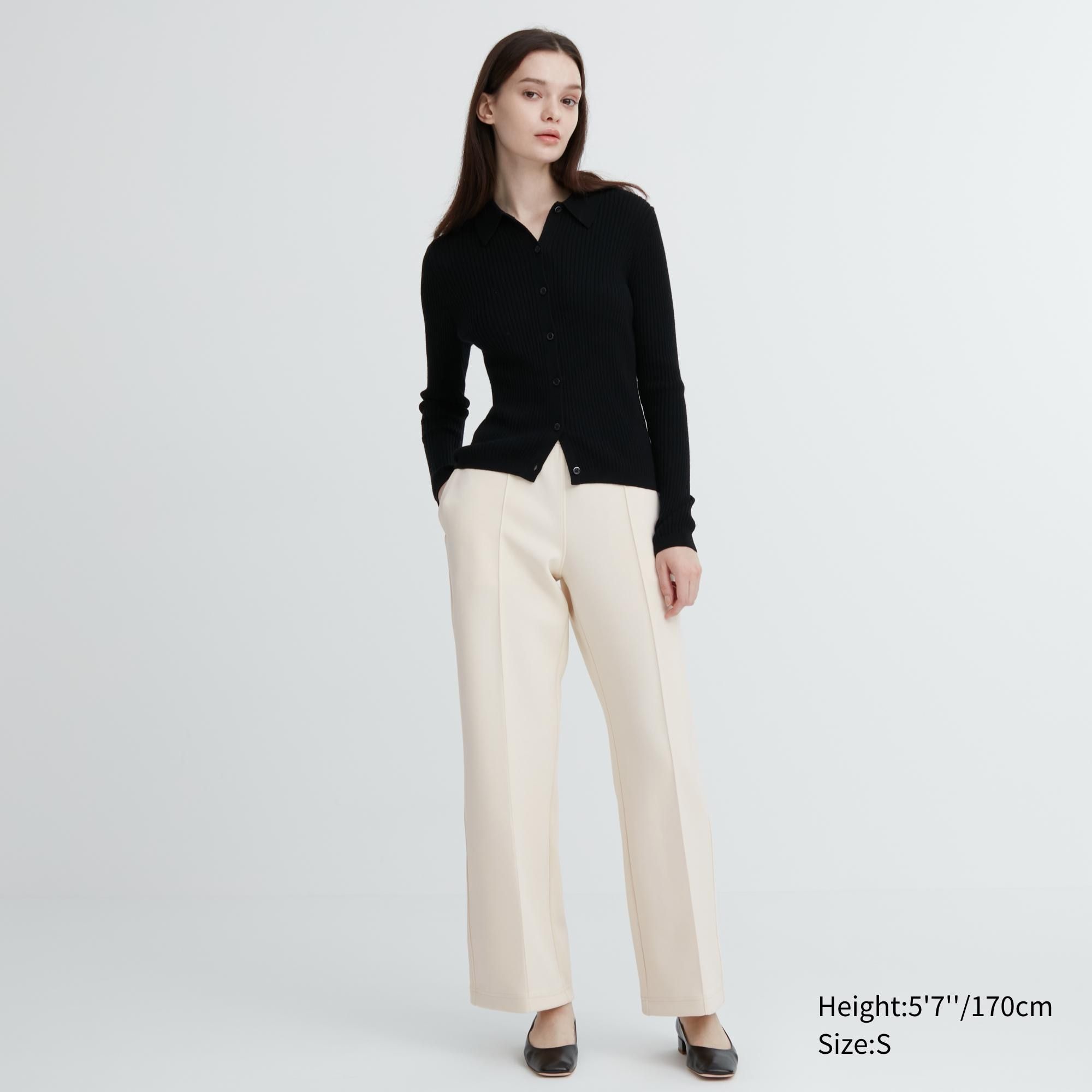 White Uniqlo Dry Straight Leg Joggers | NGPZM-5971