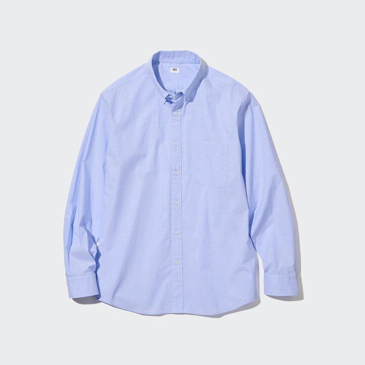 White Uniqlo Extra Fine Cotton Broadcloth Long Sleeve Shirt | AQFWB-9462