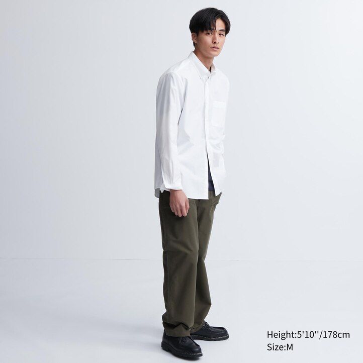 White Uniqlo Extra Fine Cotton Broadcloth Regular FiT-Shirt Button Down Collar | LXWGQ-8746