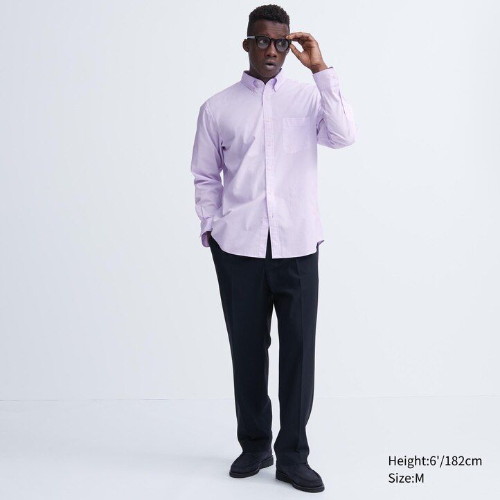 White Uniqlo Extra Fine Cotton Broadcloth Regular FiT-Shirt Button Down Collar | LXWGQ-8746