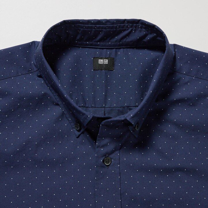 White Uniqlo Extra Fine Cotton Broadcloth Regular Fit Printed Shirt Button Down Collar | OWYCL-1986