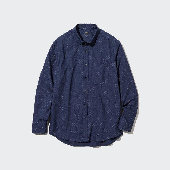 White Uniqlo Extra Fine Cotton Broadcloth Regular Fit Printed Shirt Regular Collar | UNHGL-9456