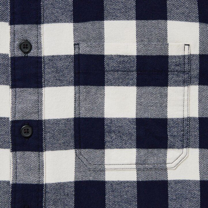 White Uniqlo Flannel Regular Fit Checked Shirt Regular Collar | DIBAV-1798