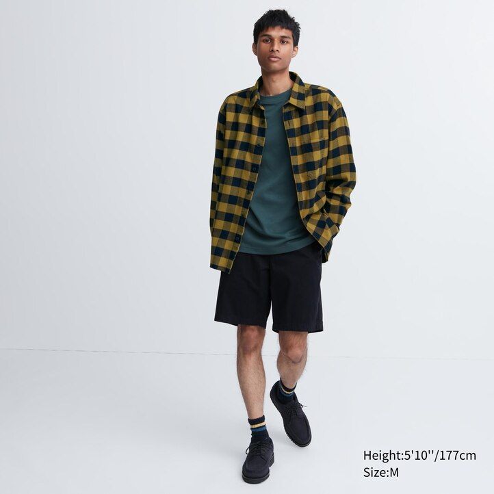 White Uniqlo Flannel Regular Fit Checked Shirt Regular Collar | XBJGA-7408