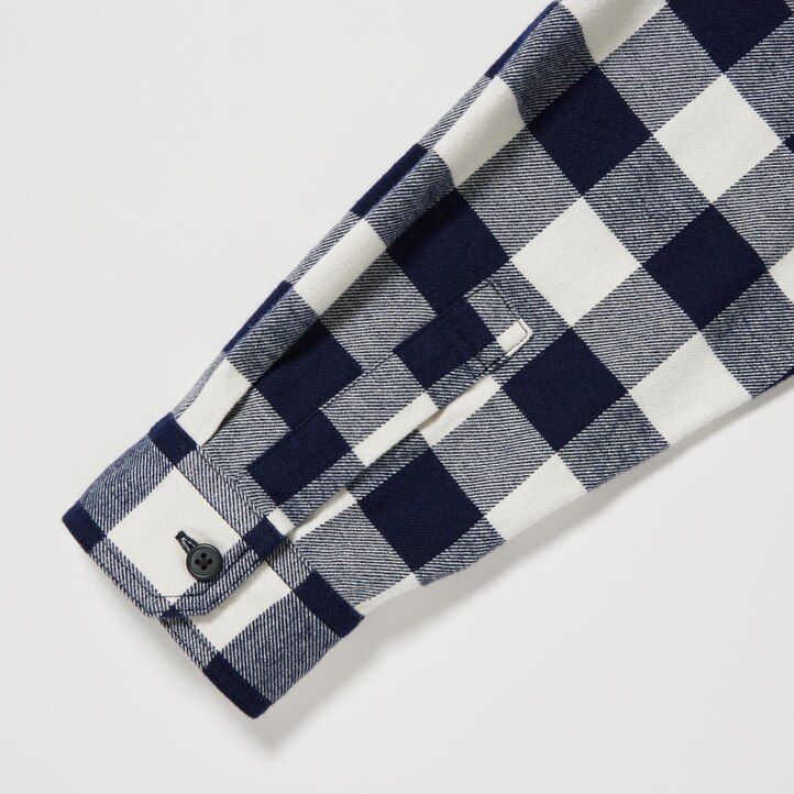 White Uniqlo Flannel Regular Fit Checked Shirt Regular Collar | XBJGA-7408