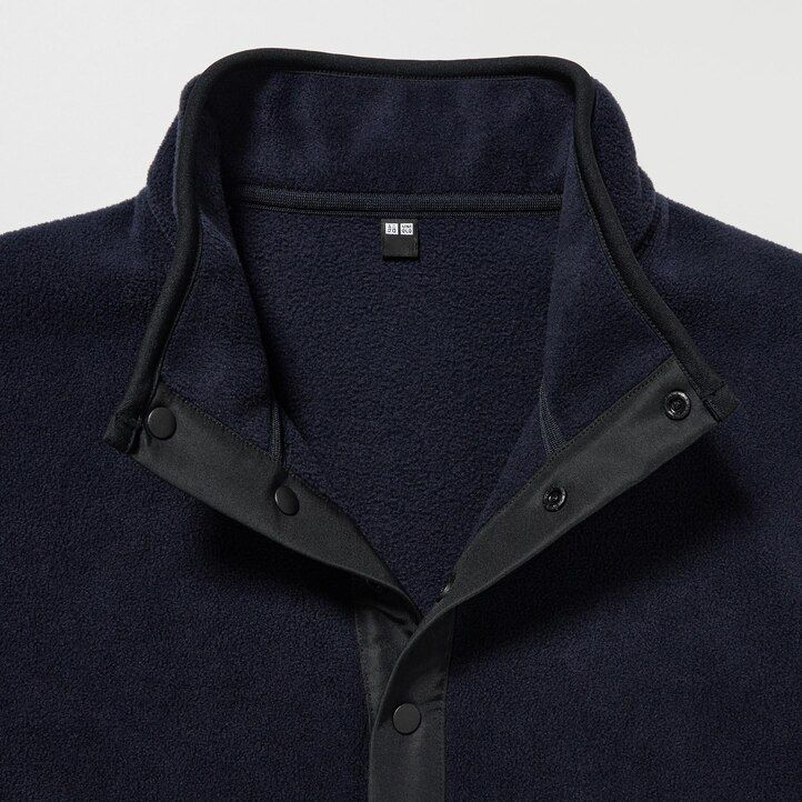 White Uniqlo Fleece Button Up Pullover | SWZKU-2403