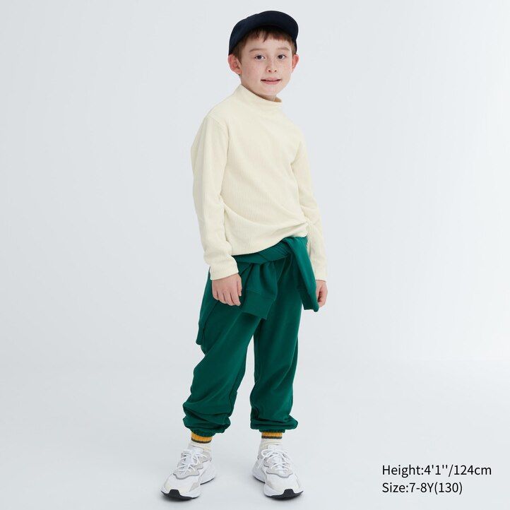 White Uniqlo Fleece Ribbed High Neck Long Sleeved T-Shirt | GADBI-3417