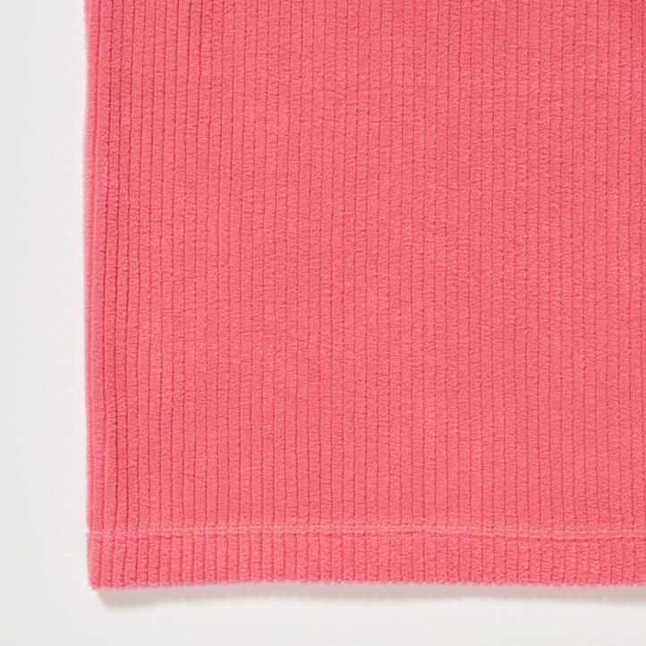 White Uniqlo Fleece Ribbed High Neck Long Sleeved T-Shirt | GADBI-3417