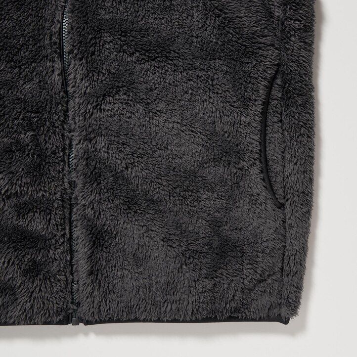 White Uniqlo Fluffy Fleece Zipped Jacket | EXAJS-1290